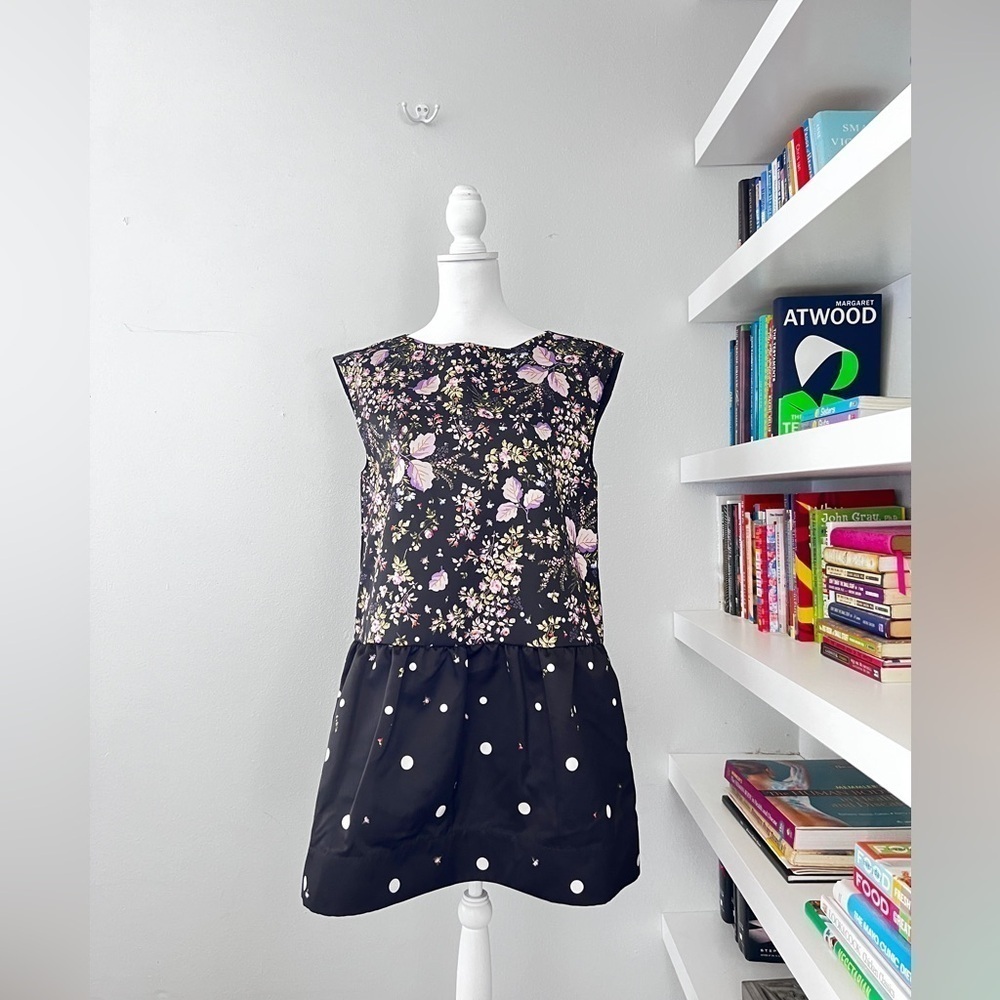 Amur Avril Black and Floral mini dress size 8